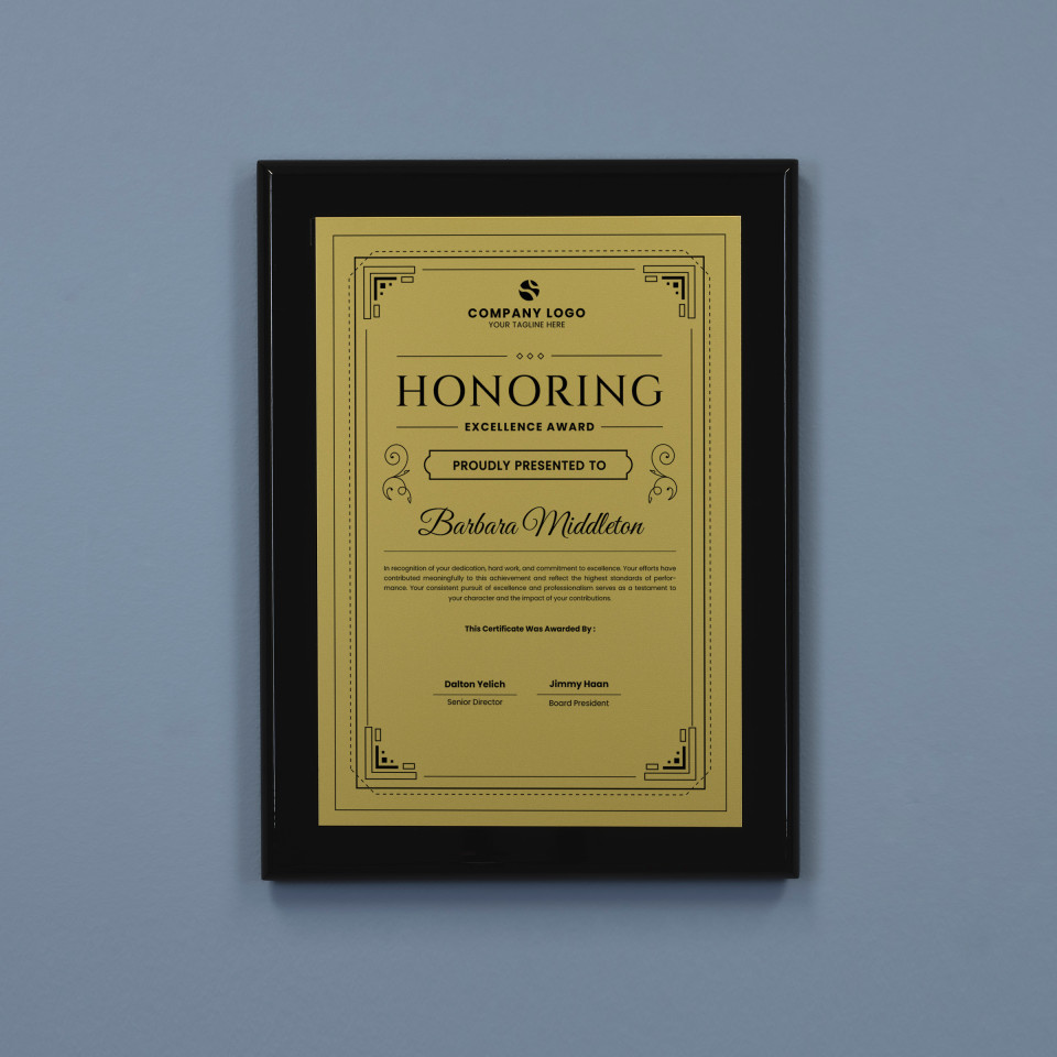 Obsidian Plaque - Gold to Black Plate