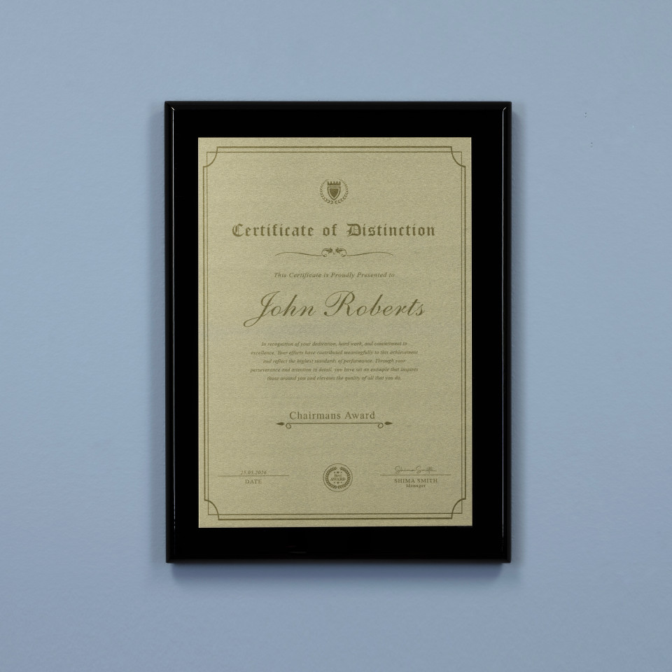 Obsidian Plaque - Gold