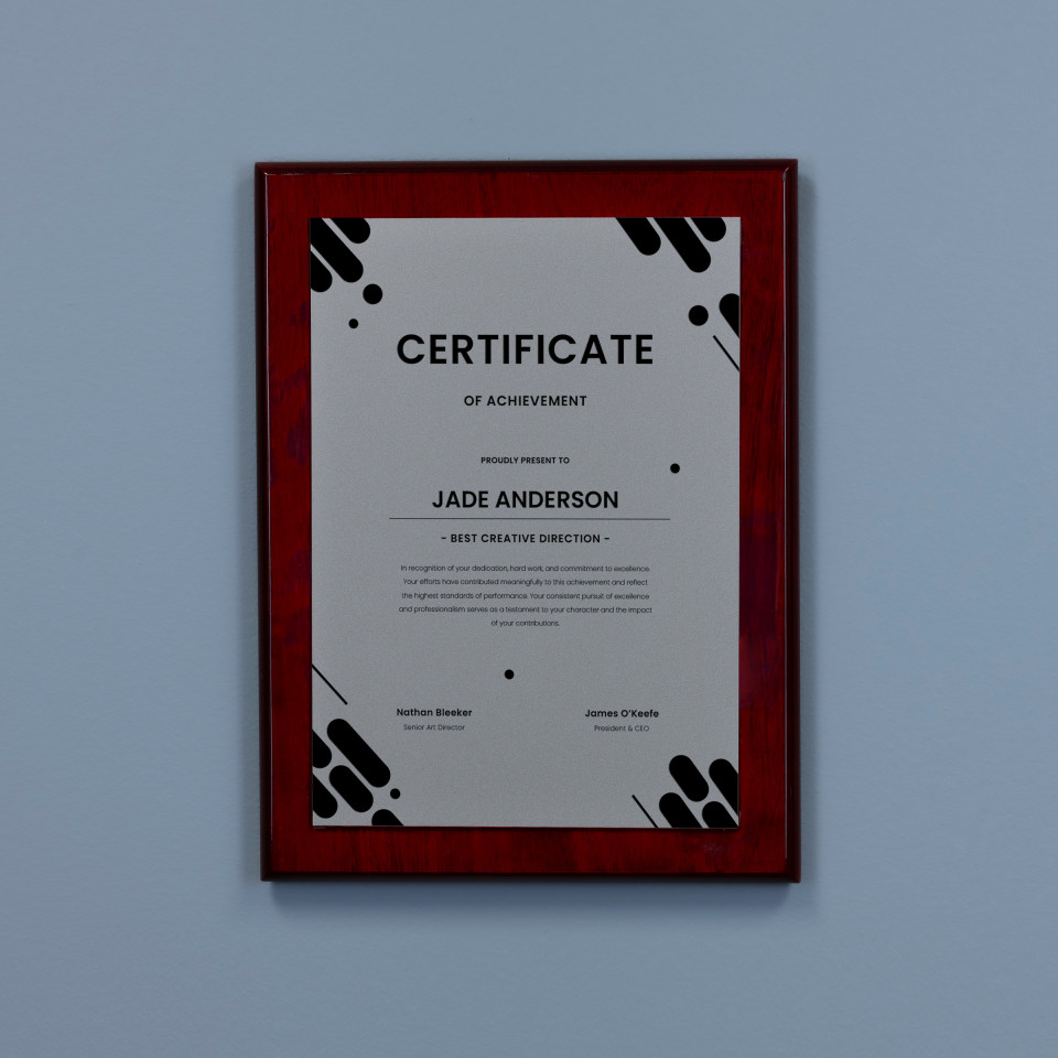 Ember Plaque - Silver to Black Plate