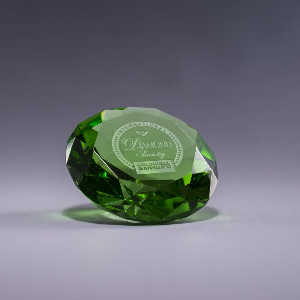 Diamond Paperweight - Green