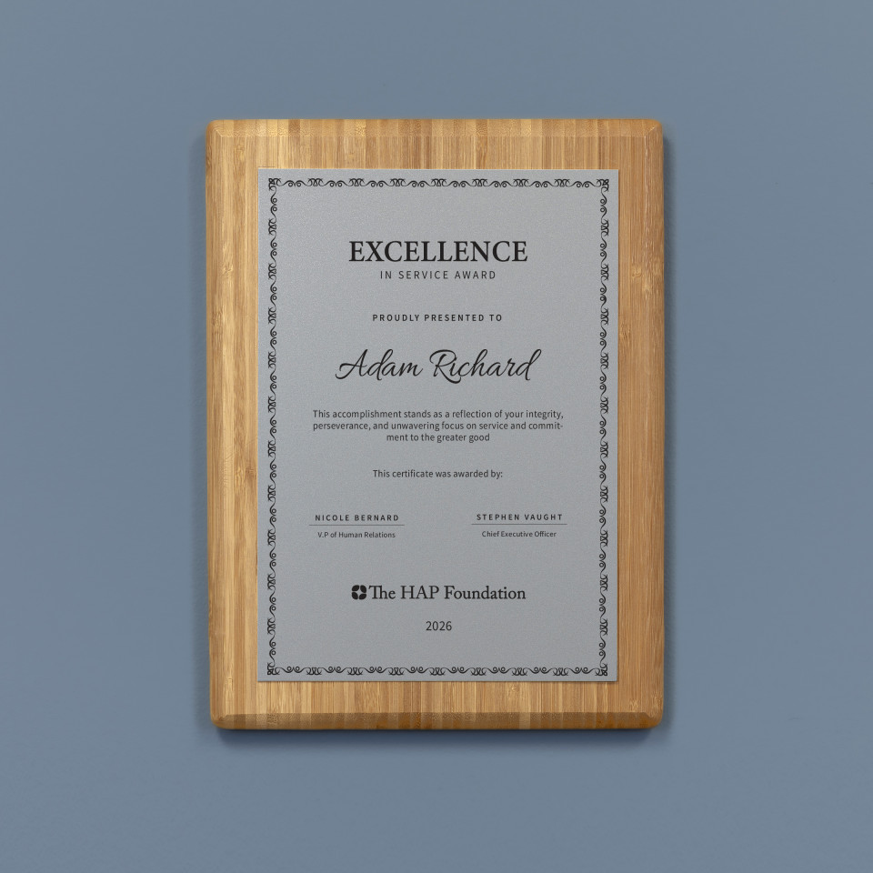 The Grove Bamboo Plaque - Black to Silver