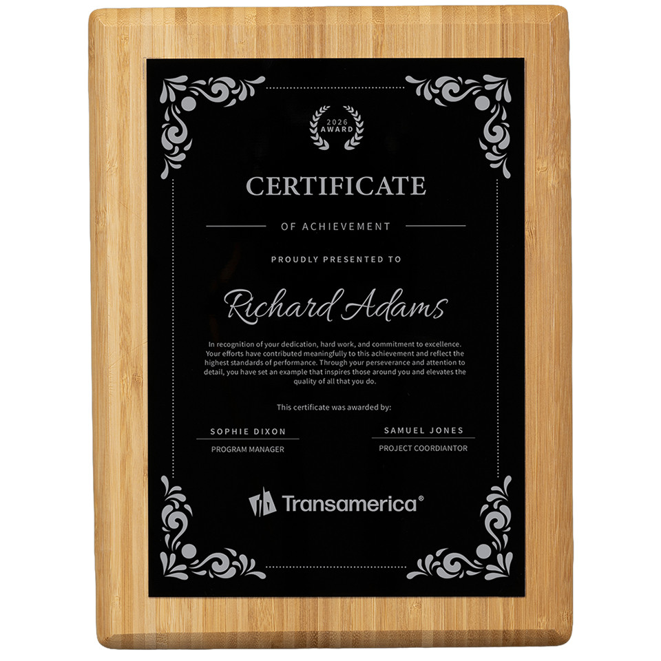 The Grove Bamboo Plaque - Black to Silver