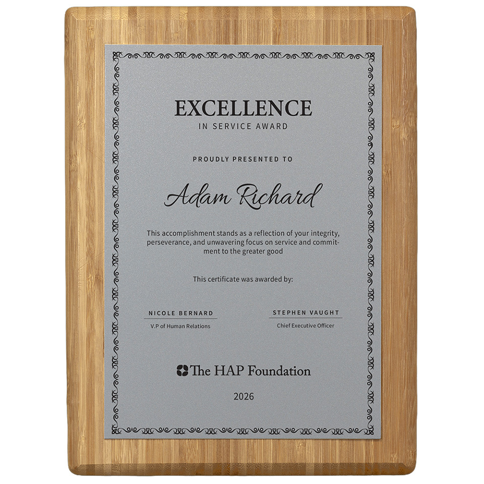 The Grove Bamboo Plaque - Silver to Black Plate