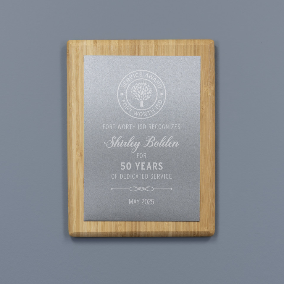 The Grove Bamboo Plaque - Silver Plate