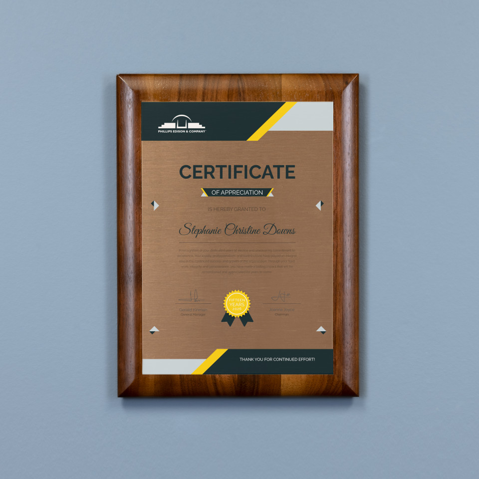 Heritage Walnut Plaque – Bronze