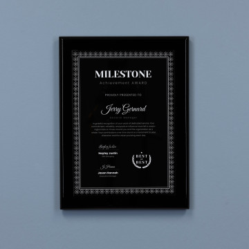 Obsidian Plaque - Black to Silver Plate