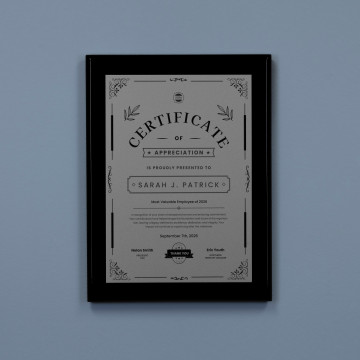 Obsidian Plaque - Silver to Black Plate