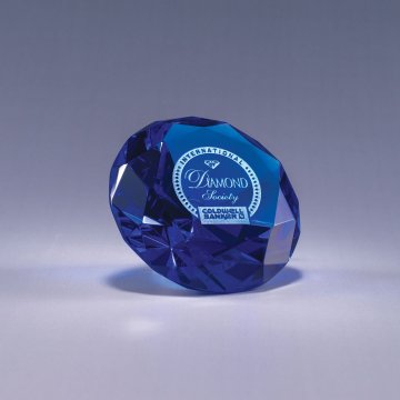 Diamond Paperweight - Blue