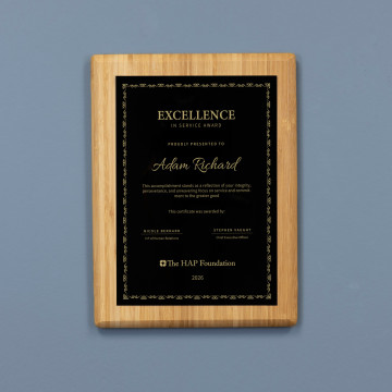 The Grove Bamboo Plaque - Black to Gold Plate