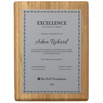 The Grove Bamboo Plaque - Silver to Black Plate