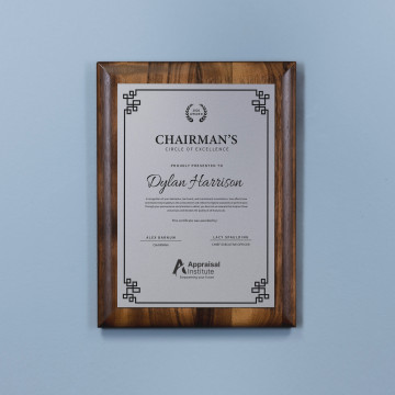Heritage Walnut Plaque – Silver to Black Plate