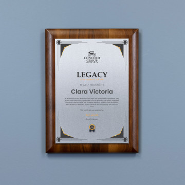 Heritage Walnut Plaque – Silver