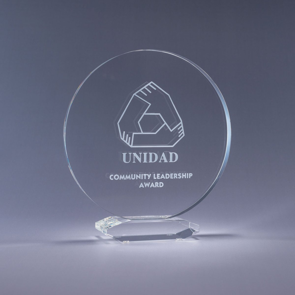 Optic Crystal Corona — custom etched by Flawless Awards