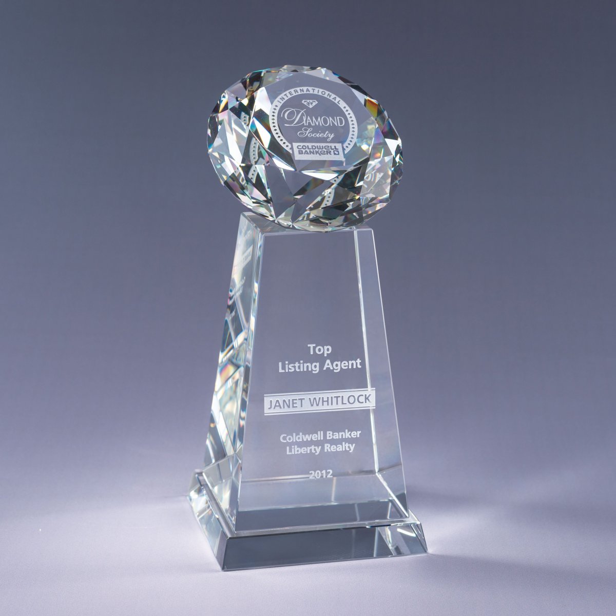 Diamond Spire - Clear — custom etched by Flawless Awards
