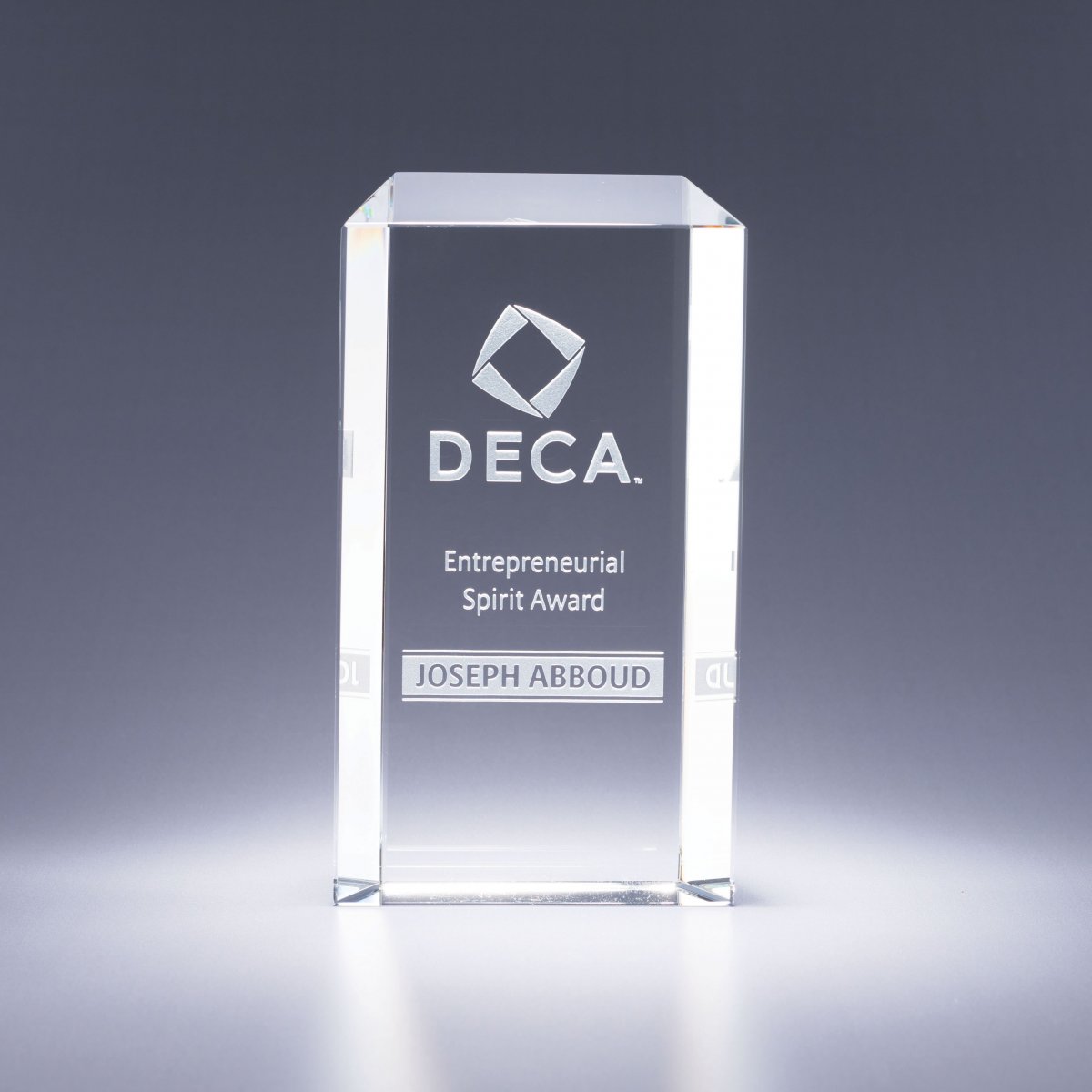 Entrepreneur — custom etched by Flawless Awards