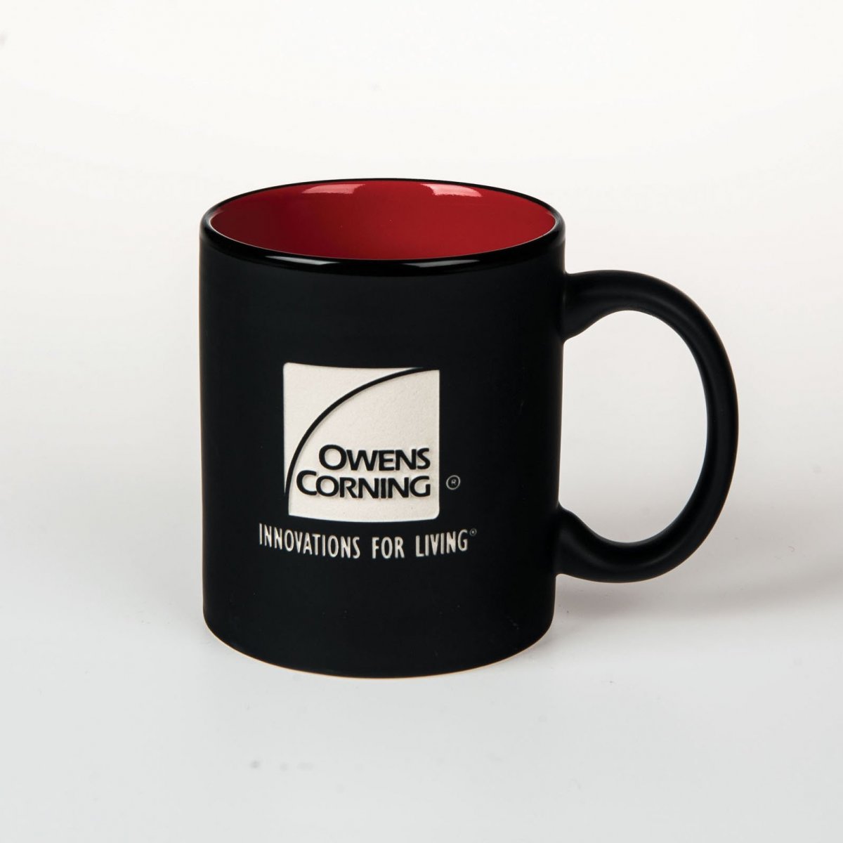 11oz Mondrian Mug - Black/Red — custom etched by Flawless Awards